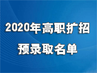 2020年高职扩招预录取名单